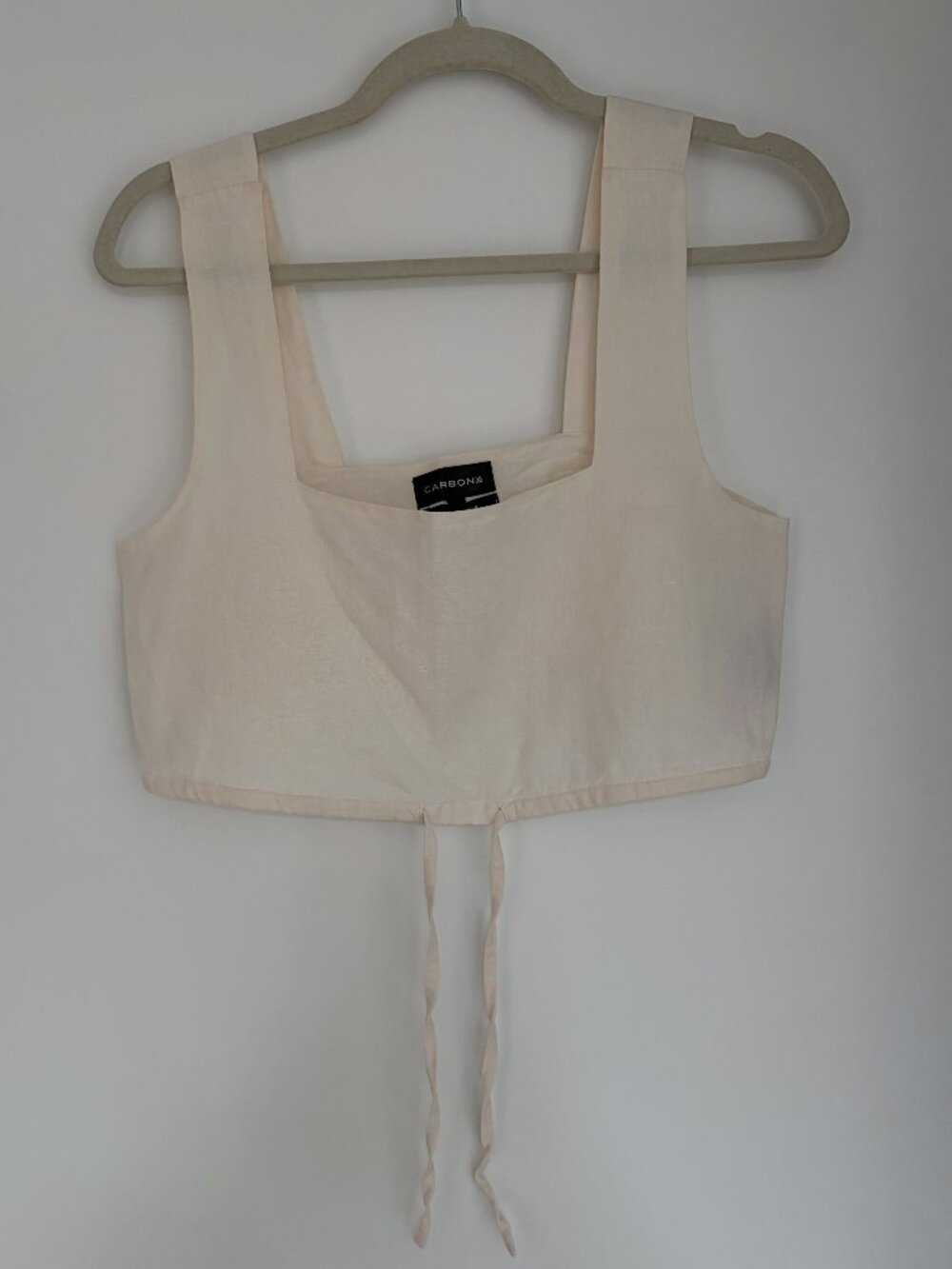 Carbon38 Ivory Linen Crop Tank Size M – Minimalist Summer Essential